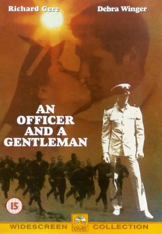 An Officer and a Gentleman" DVD cover with Richard Gere and Debra Winger.