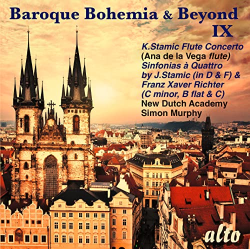 CD cover featuring Prague architecture and text listing composers and performers.