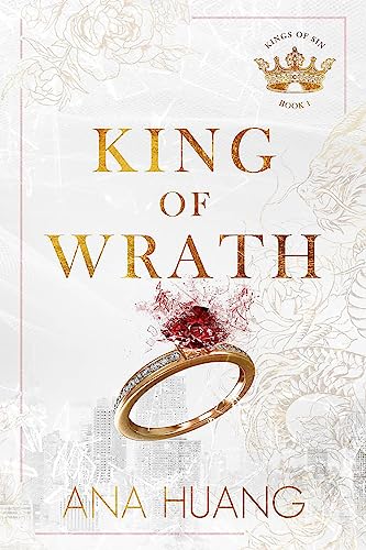 Book cover: “King of Wrath” with a gold ring and red shards.