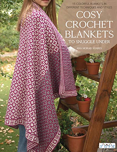 Book cover featuring a woman wrapped in a patterned, crocheted blanket.