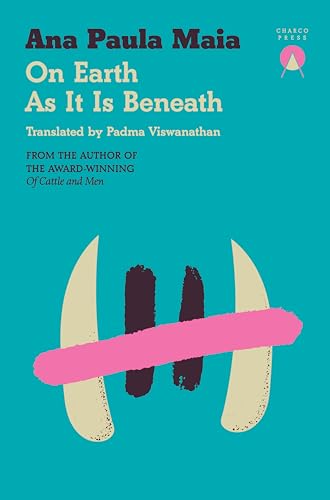 Book cover with teal background, white text, and abstract graphic of tusks and bars.