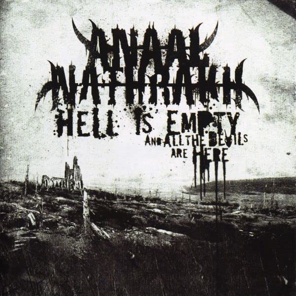 Black and white album cover with band name, title, and desolate landscape.