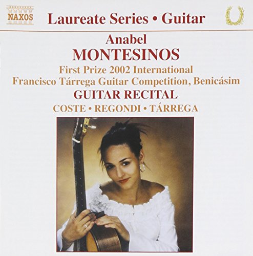 CD cover featuring guitarist Anabel Montesinos and her classical guitar.