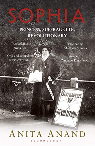 Book cover featuring a historical black-and-white photograph of Princess Sophia Duleep Singh selling newspapers.