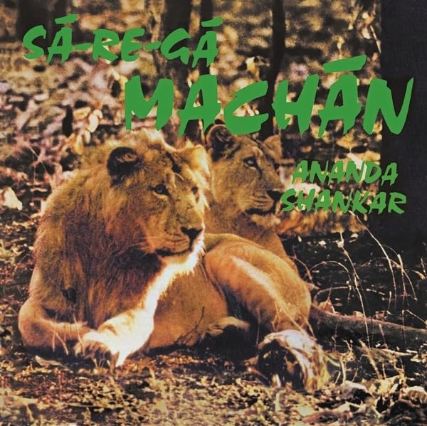 Album cover: lions in grass with green text "Sa-Re-Ga Machan".