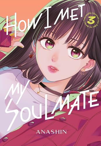 Manga cover with a young woman with dark hair and pink eyes.