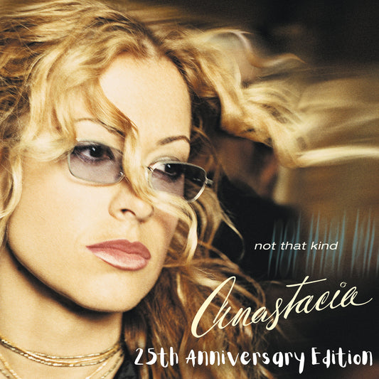Anastacia album cover, close-up portrait with sunglasses, 25th Anniversary Edition.