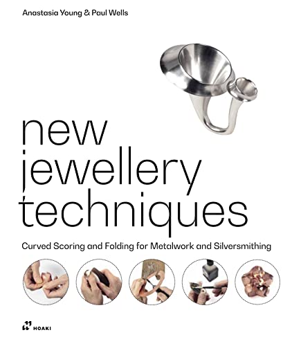 Book cover titled New Jewellery Techniques with a metal ring and process photos below.