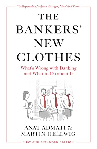 Book cover: “The Bankers’ New Clothes” with cartoon illustration of men in suits.