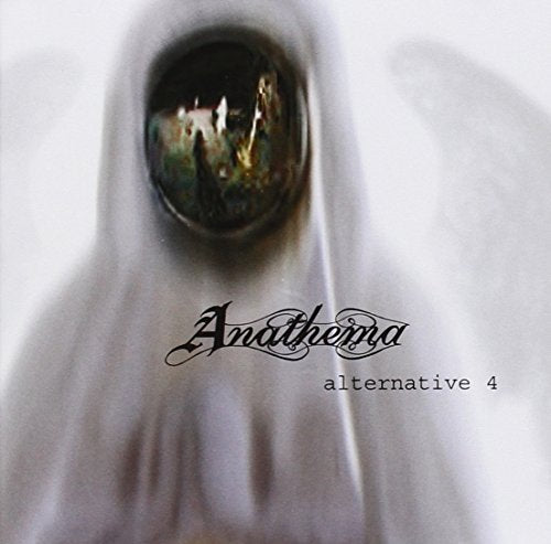 A white hooded figure with a dark, textured orb for a face.