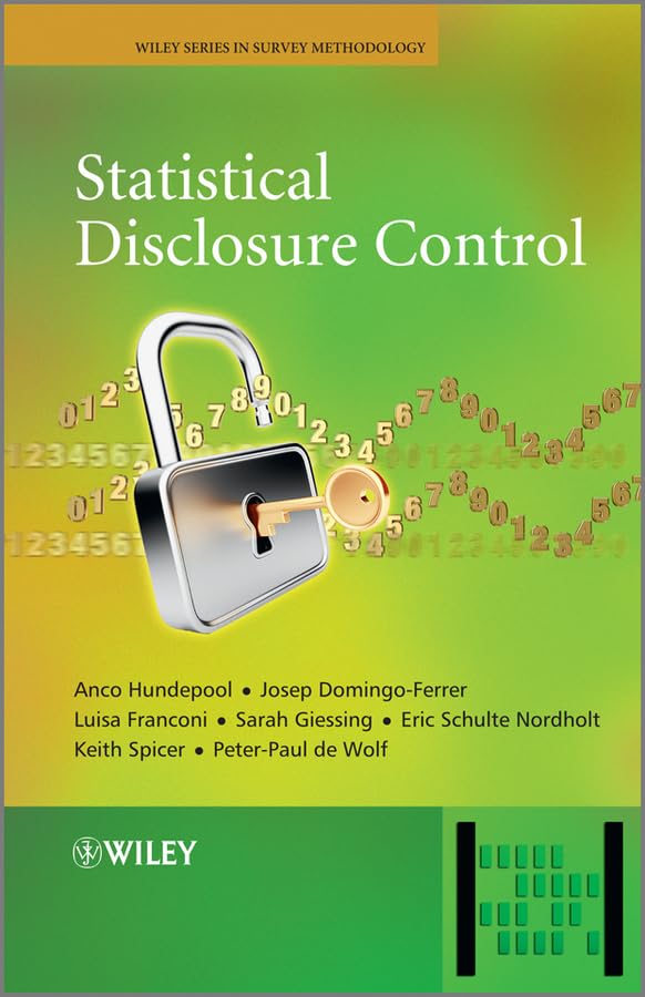 Book cover: "Statistical Disclosure Control" with a padlock and green data streams.