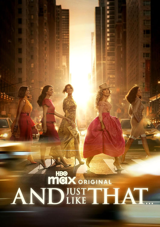 “And Just Like That” Season 3 DVD cover featuring four women walking.