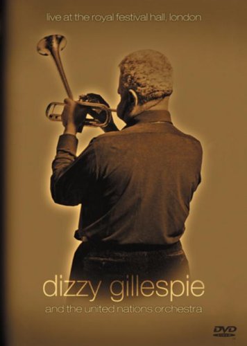 DVD cover featuring Dizzy Gillespie playing the trumpet, back view.