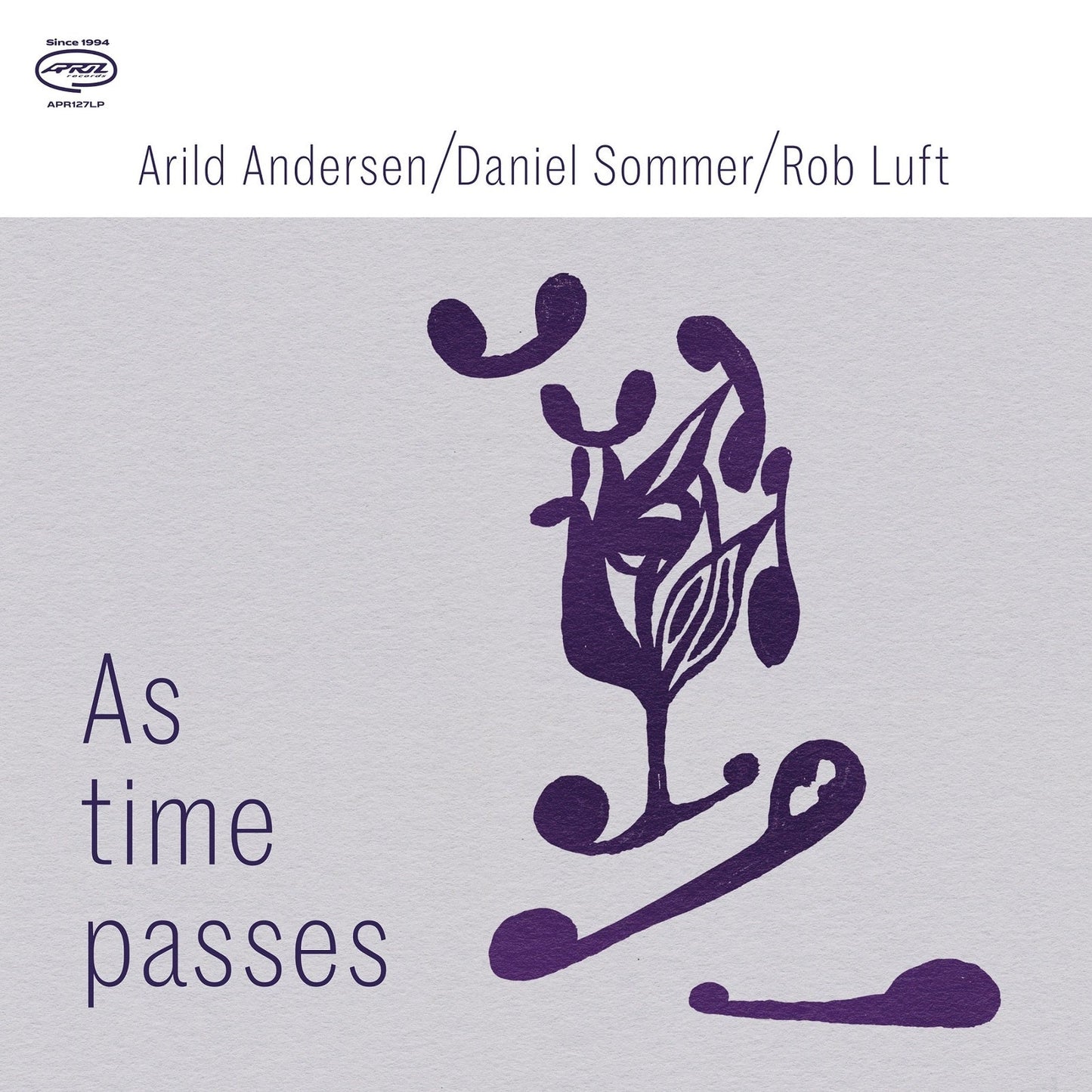 CD cover: purple floral illustration with album title and artist names.