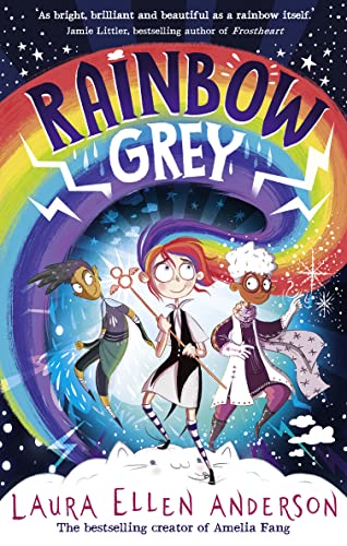Book cover featuring four diverse children with magical elements.