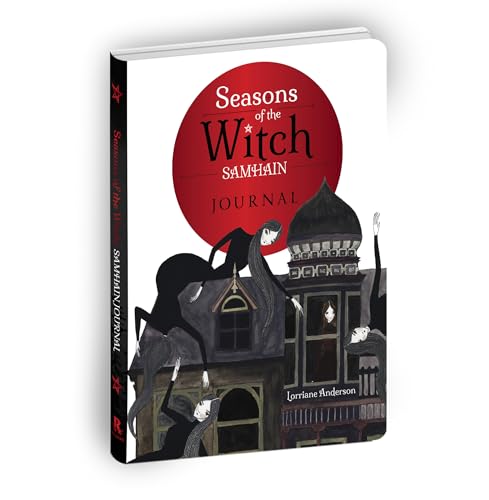 “The Seasons of the Witch: Samhain Journal” book cover with spooky illustration.