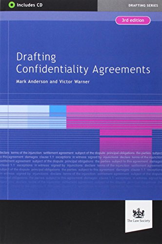 Blue book cover: "Drafting Confidentiality Agreements" 3rd edition, includes a CD.