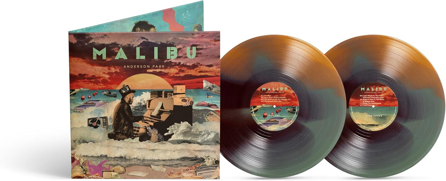 Anderson .Paak’s “Malibu” 10th anniversary colour vinyl LP with illustrated cover.