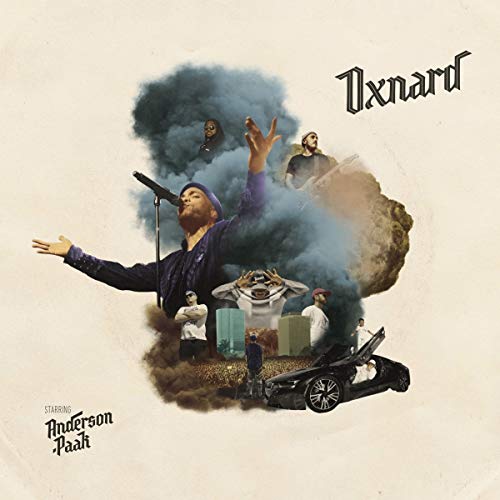 Album cover for Anderson .Paak’s “Oxnard” featuring a collage of people and cars.