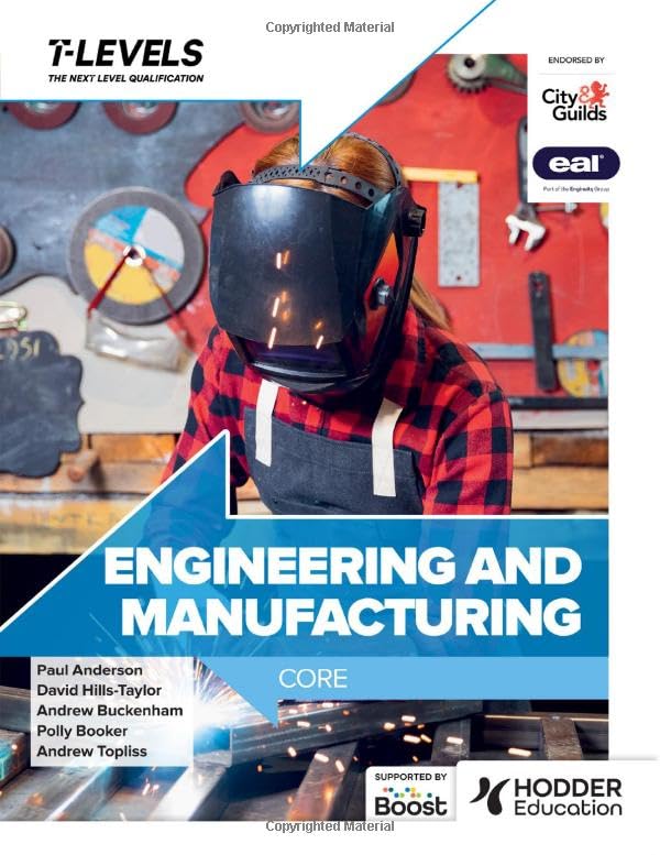 Textbook cover featuring a welder, titled “Engineering and Manufacturing Core”.