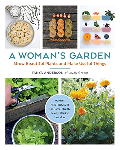 Book cover featuring plants, handmade soaps, and garden produce.