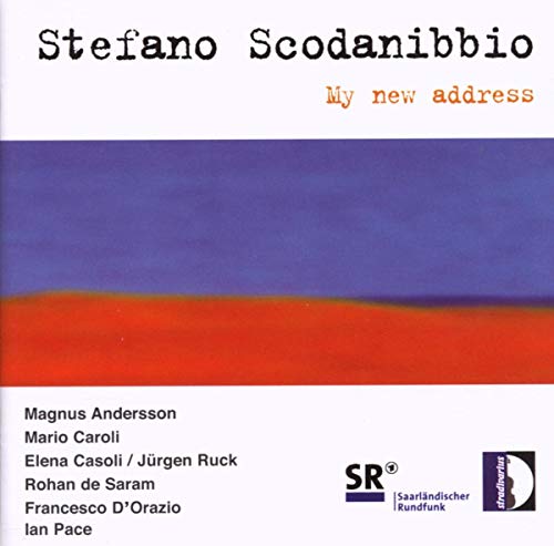 CD cover for "Scodanibbio: My new address" with color blocks and text.