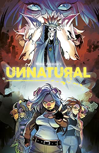 Comic book cover featuring characters with animal features and fantastical elements.