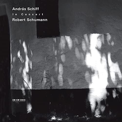 CD cover for András Schiff performing Robert Schumann, abstract light and shadow.