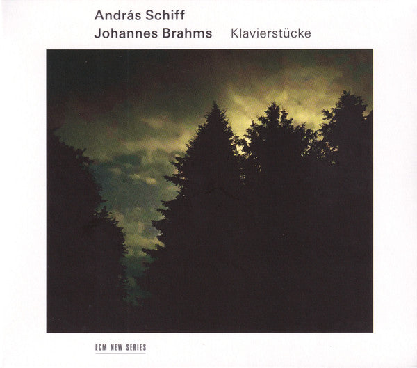 CD cover: dark forest silhouette with text "Andras Schiff - Brahms".