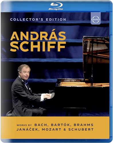 András Schiff at a grand piano, Blu-ray collector’s edition cover.