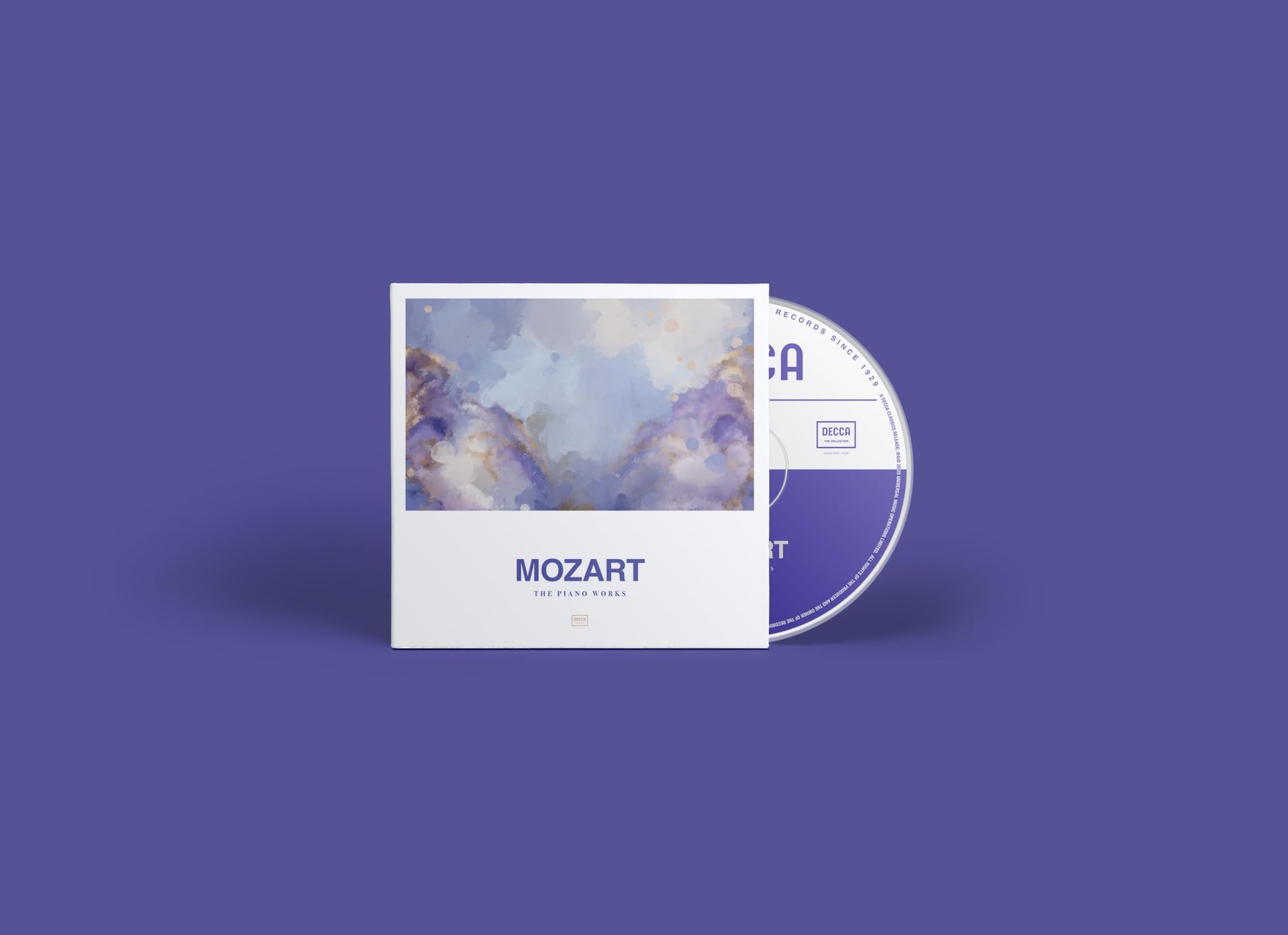 CD case and disc featuring a pastel landscape and “MOZART” text.