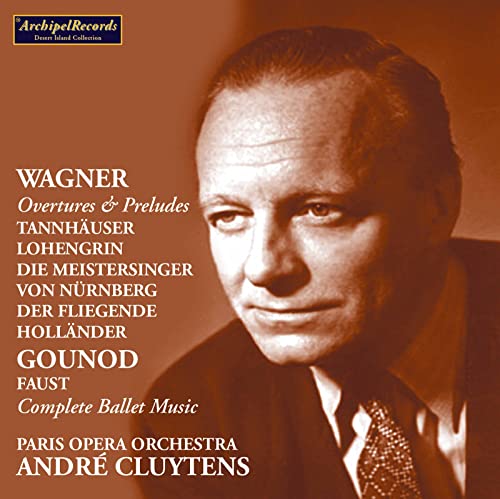 CD cover featuring portrait of conductor André Cluytens, with composer names.