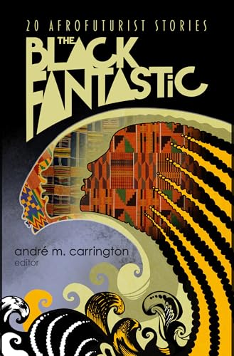Book cover: “The Black Fantastic” with patterned face in profile.