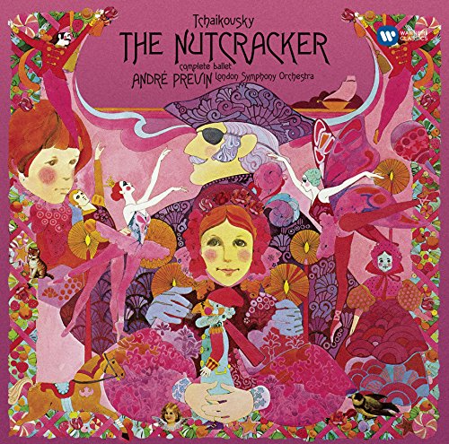 The Nutcracker" vinyl record cover with colorful, illustrated characters.