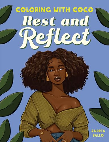 Cover of “Coloring with Coco: Rest and Reflect” featuring a Black woman.