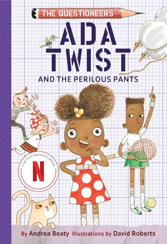 Book cover featuring Ada Twist and friends with a cat and balloons.