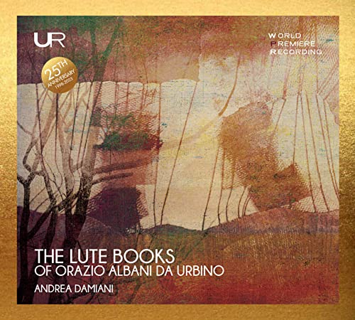 CD cover for Andrea Damiani’s lute music recording, abstract landscape.