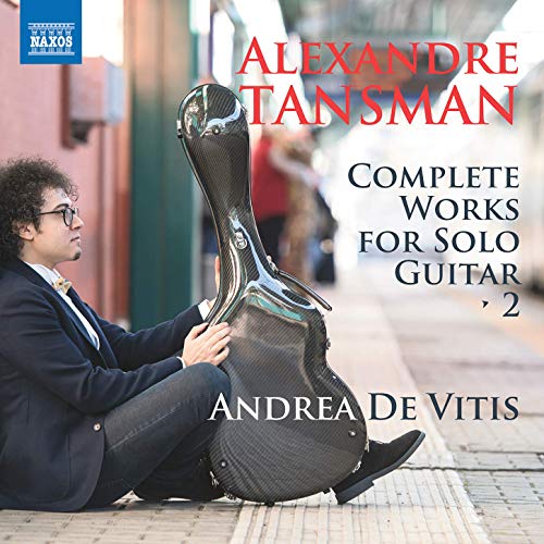 CD cover featuring guitarist Andrea De Vitis with a guitar case.