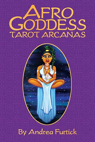 Tarot card deck cover featuring a Black woman in a blue dress.