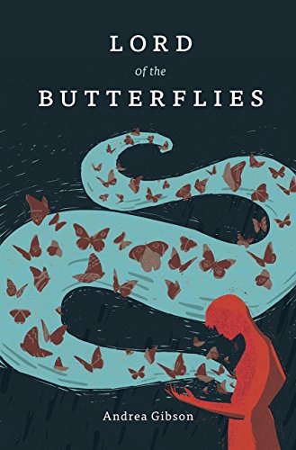 Book cover showing a red silhouette of a person surrounded by swirling brown butterflies.