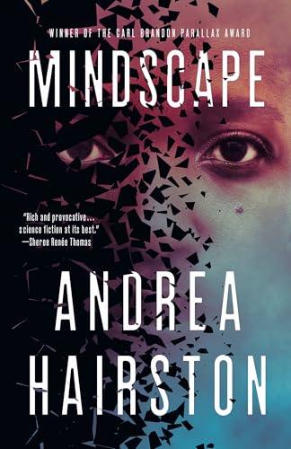 Book cover for "Mindscape" featuring a face dissolving into fractured pieces.