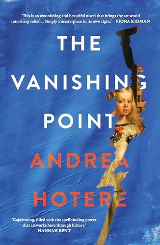 Book cover: "The Vanishing Point" with a portrait fragment and blue texture.