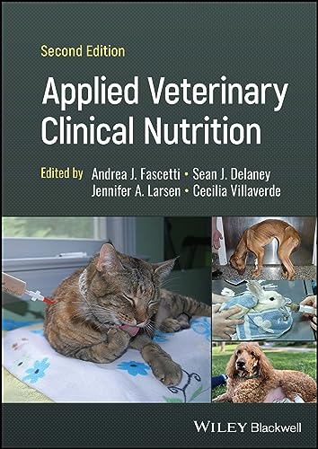 Book cover: "Applied Veterinary Clinical Nutrition" with animal images.