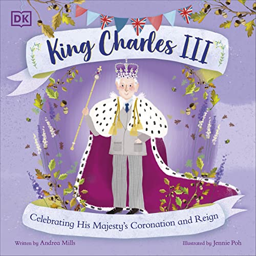 Book cover depicting King Charles III in coronation robes and crown.