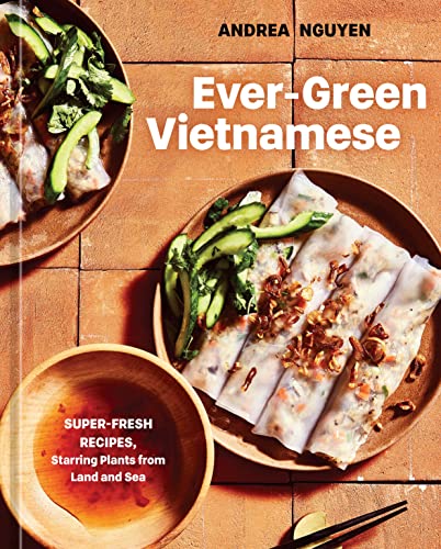 Cookbook cover featuring fresh spring rolls and Vietnamese cuisine.