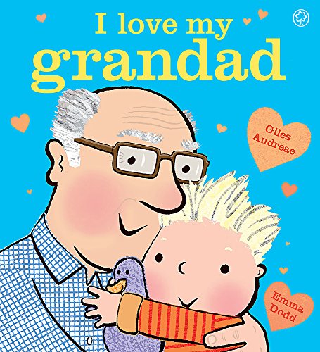 Board book cover: Grandad hugging a child, illustrated style.