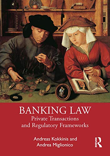 Book cover: "Banking Law" with Renaissance-style painting of counting money.