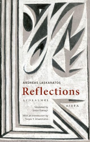 Book cover for "Reflections" by Andreas Laskaratos with abstract gray design.