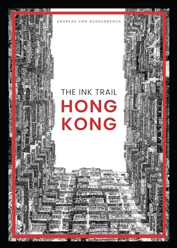 Book cover: “The Ink Trail: Hong Kong” with detailed city illustration.