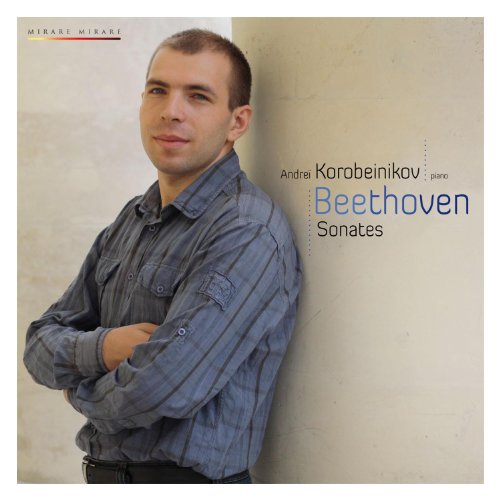 CD cover featuring pianist Andrei Korobeinikov and text “Beethoven Sonatas”.
